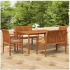 Image de Ensemble à dîner d'extérieur 5 pcs et coussins Acacia solide 3120459