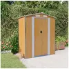 Image de Abri de jardin Marron clair 192x108x223 cm Acier galvanisé, rangement de jardin pour les outils 319275