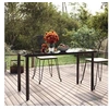 Image de Table à dîner de jardin Noir 200x100x74cm Acier et verre trempé 319284