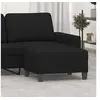 Image de Repose-pied Pouf de Chambre à Coucher Tabouret de Canapé Meuble de Salle de Séjour Maison Intérieur Noir 70x55x41 cm Tissu microfibre