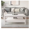 Image de Table basse Blanc 100x100x40 cm Bois massif de pin814295