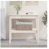 Image de Table console Blanc 80x40x75 cm Bois de pin solide