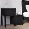 Image de Table de chevet Noir 79,5x38x65,5 cm Bois de pin massif814547