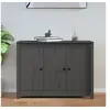 Image de Buffet Gris 100x35x74 cm Bois massif de pin