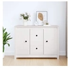 Image de Buffet Blanc 100x35x74 cm Bois massif de pin