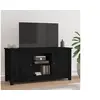 Image de Meuble TV Noir 103x36,5x52 cm Bois de pin massif