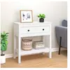 Image de Table console Blanc 75x35x75 cm Bois massif de pin