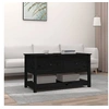 Image de Table basse Noir 102x49x55 cm Bois massif de pin
