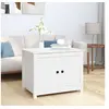 Image de Table basse Blanc 71x49x55 cm Bois massif de pin820927