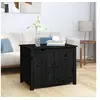 Image de Table basse Noir 71x49x55 cm Bois massif de pin820930