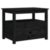 Image de Table basse Noir 71x49x55 cm Bois massif de pin820940