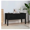 Image de Table basse Noir 102x49x55 cm Bois massif de pin820945