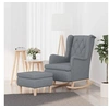Image de fauteuil standard en Tissu Gris clair à bascule standard 47x57x55 avec repose-pieds + têtière