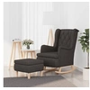 Image de Fauteuil met schommelpoten en voetenbank tissu gris foncé