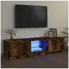 Image de Meuble TV avec lumières LED Chêne fumé 140x40x35,5 cm