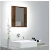 Image de Armoire à miroir LED de salle de bain chêne fumé 40x12x45 cm, armoire à miroir de salle de bain, miroir de 822833