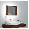 Image de Armoire à miroir LED Chêne fumé 60x12x45 cm Bois d ingénierie