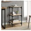 Image de Bibliothèque, Etagère à Livres à 3 Niveaux, Meuble de Rangement Bureau Salle de Séjour, Moderne, Chêne Sonoma Bois d'Ingénierie Acier