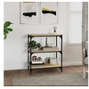 Image de Bibliothèque, Etagère à Livres à 3 Niveaux, Meuble de Rangement Bureau Salle de Séjour, Moderne, Chêne Sonoma Bois d'Ingénierie Acier