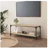 Image de meuble tv bois 100x33x41 acier, bois chene sonoma, acier, bois, chene