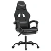 Image de Chaise de jeu pivotante avec repose-pied Noir Similicuir