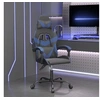 Image de Chaise de jeu pivotante Noir et bleu Similicuir