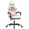 Image de Chaise de jeu pivotante et repose-pied Blanc et rose Similicuir