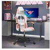 Image de Chaise de jeu pivotante Blanc et rose Similicuir