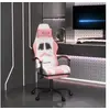 Image de Chaise de jeu pivotante et repose pied Blanc et rose Similicuir
