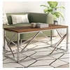 Image de Table basse argenté inox et bois de mélèze massif 349941