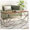 Image de Table basse argenté inox et bois de récupération massif349944