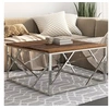 Image de Table basse argenté inox et bois de mélèze massif349949