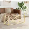 Image de Table basse 110x45x45 cm acier inoxydable et verre