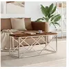 Image de Table basse acier inoxydable et bois massif de récupération349965