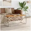Image de Table basse acier inoxydable et bois massif d'acacia349967