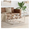 Image de Table basse 80x80x40 cm acier inoxydable et verre