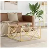 Image de Table basse 80x80x40 cm acier inoxydable et verre349970