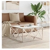 Image de Table basse argenté 80x80x40 cm acier inoxydable et verre