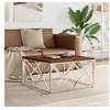 Image de Table basse acier inoxydable et bois massif de récupération349973