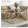 Image de Table basse doré acier inoxydable et verre trempé349980