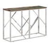 Image de Table console argenté acier inoxydable/bois massif récupération350000