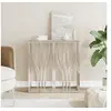 Image de Table console argenté 70x30x70 cm acier inoxydable et verre 350035