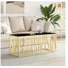 Image de Table basse doré 110x45x45 cm acier inoxydable et verre350052