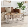 Image de Table basse argenté acier inoxydable/bois massif récupération350056