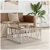 Image de Salontafel 80x80x40 cm roestvrij staal en glas350057