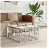 Image de Table basse argenté 80x80x40 cm acier inoxydable et verre350059