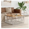 Image de Table basse argenté acier inoxydable/bois massif récupération350064
