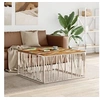 Image de Table basse argenté acier inoxydable/bois massif récupération350072