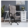 Image de Fauteuil Inclinable de Bureau Siège Inclinable Chaise d'Ordinateur Dossier et Repose-pied Réglables Meuble de Bureau Intérieur Taupe Tissu