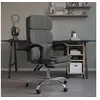 Image de Fauteuil Inclinable de Bureau Siège Inclinable Chaise d'Ordinateur Dossier et Repose-pied Réglables Meuble de Bureau Intérieur Gris Foncé Tissu